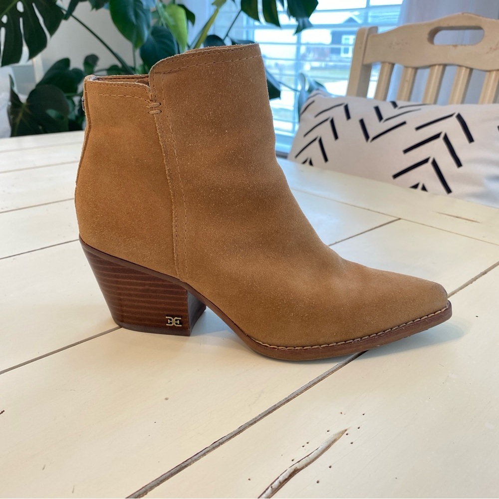 Sam Edelman Jane Leather Suede Western Booties Women’s Size 4 Rodeo Cowgirl - Picture 4 of 13